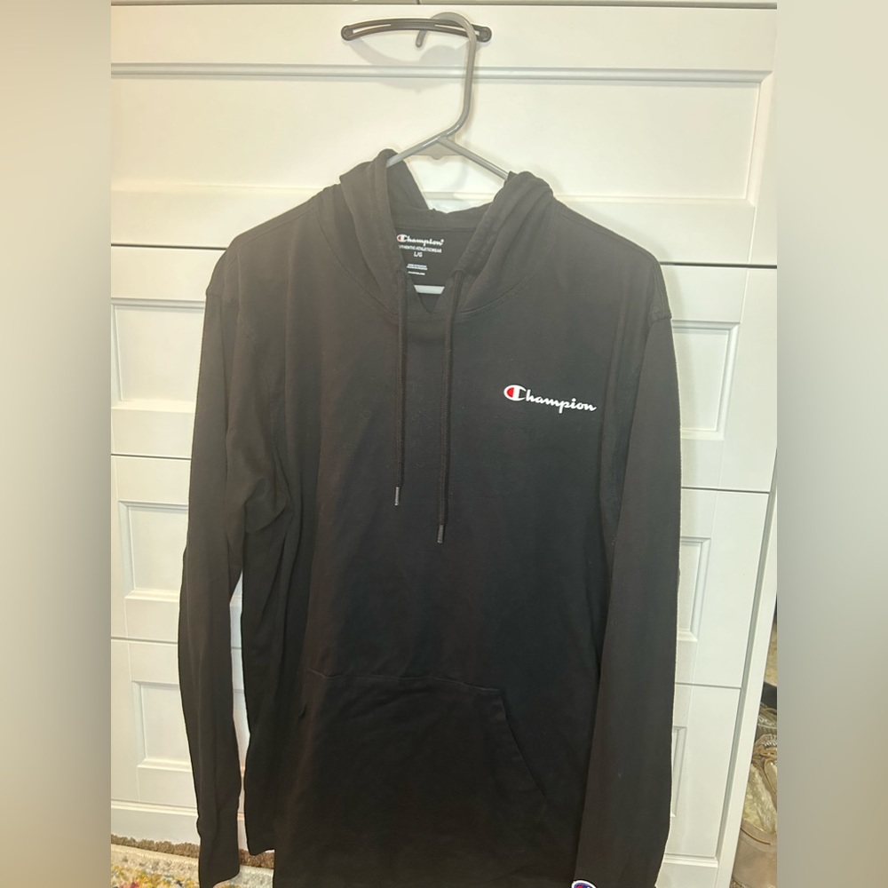 Black CHAMPION hooded long sleeve